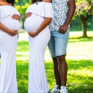 Off the shoulders White Maternity dress!